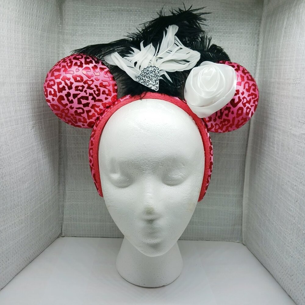 Disney Parks Pink Cheetah Print Minnie Mouse Ears